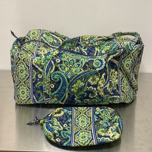 Vera Bradley Medium Duffle Bag & Matching Cosmetic Bag